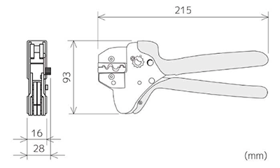 エンジニア ダイス交換式ラチェットクリンパー(絶縁端子の圧着)(PAD21) 製品図面