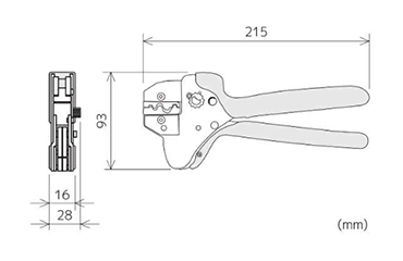 エンジニア ダイス交換式ラチェットクリンパー(オープンバレル端子圧着)(PAD22) 製品図面