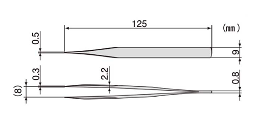 エンジニア 鉄腕ピンセット(先細タイプ) PT-16 製品図面