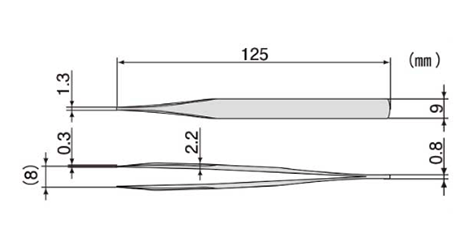 エンジニア 鉄腕ピンセット(先平タイプ) PT-17 製品図面