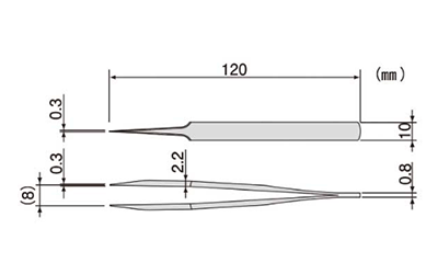 エンジニア 鉄腕ピンセット(極細タイプ) PT-31 製品図面