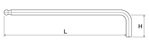 ツノダ ボールポイント六角レンチ ロングタイプ (BL) 製品図面