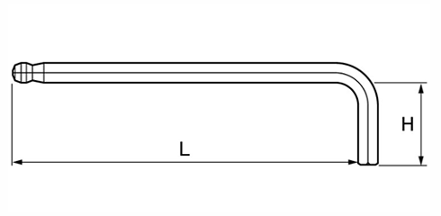 ツノダ ボールポイント六角レンチ 標準タイプ (BS) 製品図面