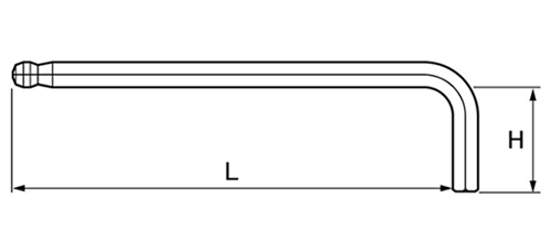 ツノダ ボールポイント六角レンチ 標準タイプ (9本組セット)(BS-A) 製品図面