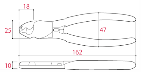 ツノダ 反転式ケーブルカッター(ストリッパー機能付)(KCC-22) 製品図面