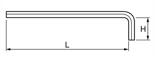 ツノダ 六角レンチ ロングタイプ (KL) 製品図面