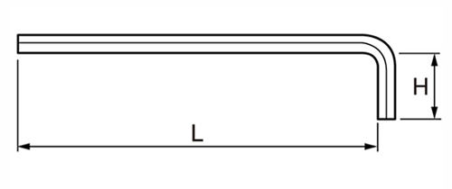 ツノダ 六角レンチ ロングタイプ (9本組セット)(KL-A) 製品図面
