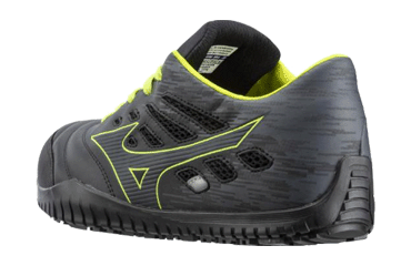 ミズノ 安全靴 F1GA190009 ブラック x ダークグレー x イエロー 製品図面