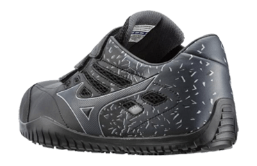 ミズノ 安全靴 F1GA190109 ブラック x ダークグレー 製品図面