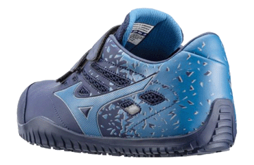 ミズノ 安全靴 F1GA190114 ネイビー x ブルー (マジックタイプ) 製品図面