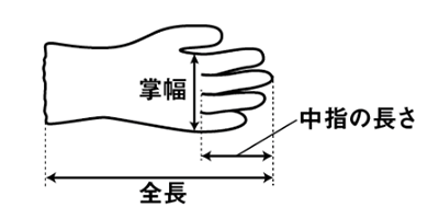 アトム 綿すべり止め手袋 1810 (10ゲージ/薄手タイプ) 1双入り 製品図面