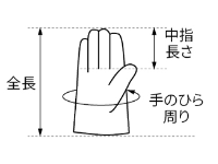 シモン 牛本革手袋 CG-715 (袖付き・親指/丸指型) 製品図面