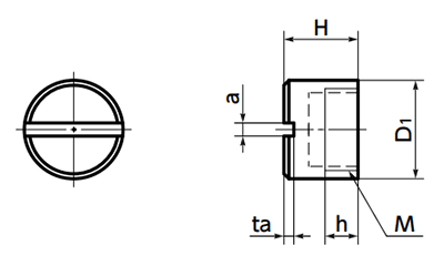 アルミニウム合金(A5056) カバーキャップ(専用ボルト用)(内ねじ付) SCAP-AL 製品図面