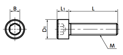 アルミ(A5056) 六角穴付きボルト(キャップスクリュー) SNSA 製品図面