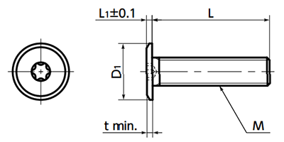 鉄 ヘクサロビュラ穴付き超極低頭ボルト(超極低頭TRX CAP) SET-BNI(黒Ni) 製品図面