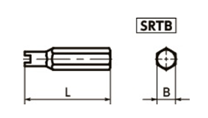 TRF ツー・ホール いたずら防止ねじ用ビット (SRTB)(SRTS専用)(NBK製) 製品図面