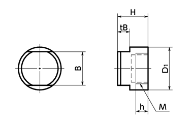 樹脂 カバーキャップ 専用ボルト用(内ねじ付)PTFE)(SCAP-PT) 製品図面
