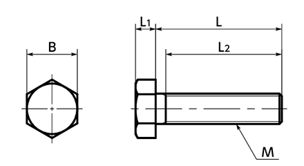 ピーク(樹脂製)六角ボルト (SPE-H/小袋入り)(うす茶色)(NBK製) 製品図面