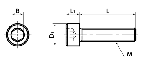 ピーク(樹脂製) 六角穴付きボルト(キャップスクリュー)(SPE-C/小袋入り)(うす茶色)(NBK製) 製品図面