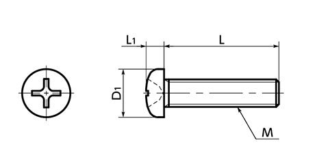 PPS(樹脂製)(+)ナベ頭 小ねじ (SPS-P/小袋入り)(うす茶)(NBK製) 製品図面