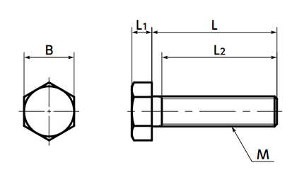 PPS(樹脂製)六角ボルト (SPS-H/小袋入り)(うす茶)(NBK製) 製品図面