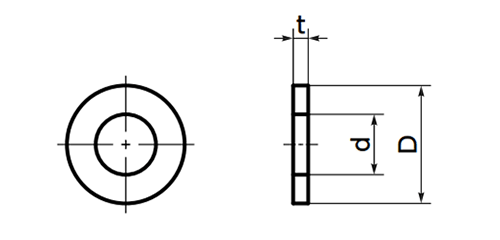 テフロン(PTFE・樹脂製) 平座金 (ワッシャー)(SPT-W)(NBK製) 製品図面