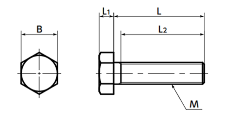 レニー(高強度ナイロン)六角ボルト (SPA-H/小袋入り)(アイボリー色)(NBK製) 製品図面
