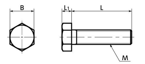 樹脂製 六角ボルト (ベスペルSP-1 /非熱可塑性ポリイミド樹脂)(高耐熱)(SPD-H)(NBK製) 製品図面