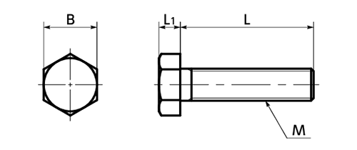 樹脂製 六角ボルト (ベスペルSCP-5000 /非熱可塑性ポリイミド樹脂)(高耐熱)(SPDC-H)(NBK製) 製品図面