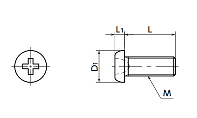 ピーク(樹脂製)(+)ナベ頭 小ねじ (精密機器用微細ねじ)(うす茶)(SPE-MC)(10本入)(NBK製) 製品図面