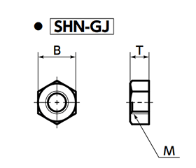 鉄 六角ナット(1種)(異種金属接触腐蝕防止処理)(SHN-GJ)(NBK製) 製品図面