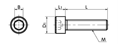 ピーク(樹脂製 GF30) 六角穴付きボルト(キャップスクリュー)(SPEG-C)(うす茶色) 製品図面