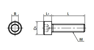 鋼 六角穴付きボルト(キャップスクリュー)(精密機器用/微細 ねじ)(SNS-M-VA/ばら品)(NBK製) 製品図面