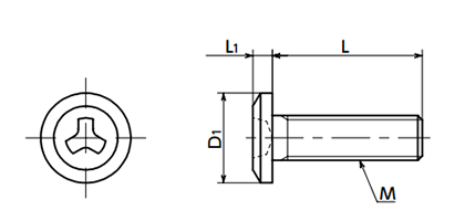 ステンレス いたずら防止極低頭ボルト(専用Y型)(SRSHS-VA/ばら品)(NBK製) 製品図面