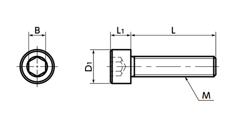 PPS(樹脂製) 六角穴付きボルト(キャップスクリュー)(SPS-C-VA/ばら単位)(うす茶)(NBK製) 製品図面