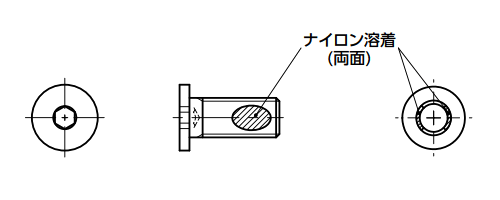 ステンレス SUSXM7 六角穴付き極低頭ボルト(ナイロン溶着付)(緩み止処理)(SSHS-ALK-VA/ばら単位)(NBK製) 製品図面