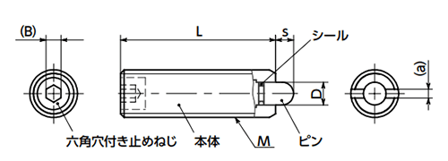 NBK 鉄 スプリングプランジャ (ボール：鉄) 重荷重 (PSF-SS-S) 製品図面