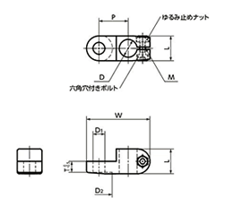 アルミ(AC3A) パイプジョイント - センサホルダGN273.4-B-SW(艶消黒塗装)(NBK品) 製品図面