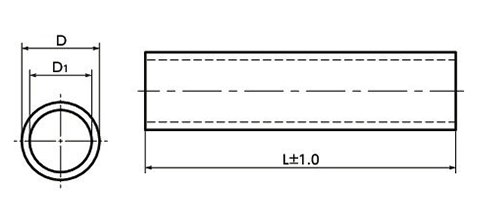 アルミニウム パイプ (長さ指定タイプ) GN990-ALD-18-EL(外径φ18/内径φ15)(*印サイズ追加送料の場合あり) 製品図面