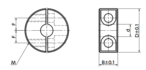 S45C セットカラー (スプリットタイプ)(CAPBT/SCM435製)(NSCSS-C)(四三酸化鉄皮膜)(NBK製) 製品図面